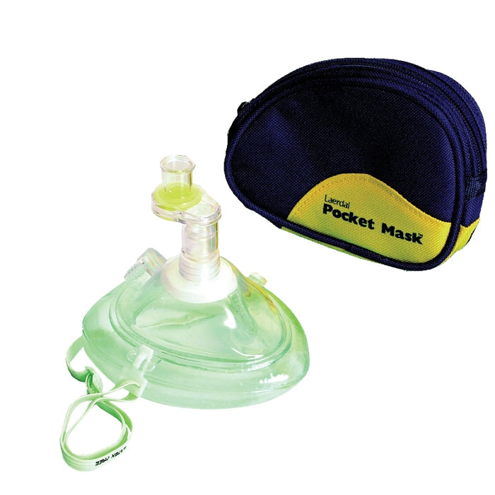 Laerdal Pocket Mask With O2 Inlet in Nylon Case With Gloves